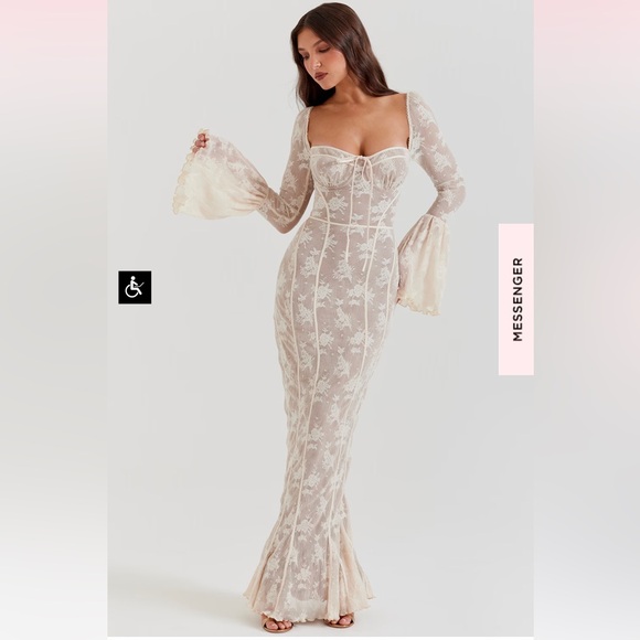 House of CB Delilah Vintage Cream Maxi Dress *bigger cup* - Picture 2 of 10